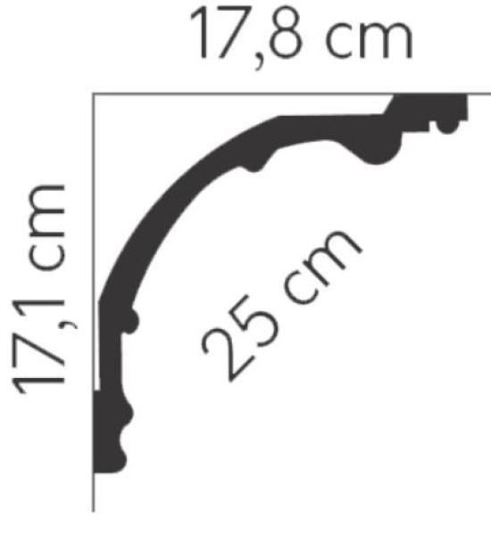Decke 128 PU  17,2x17,4cm  feste Stuckleiste für Raumgestaltung